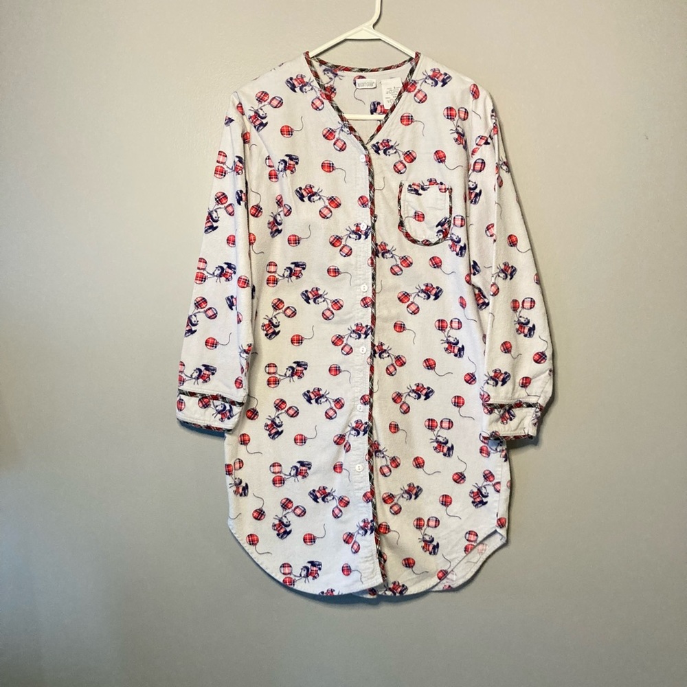 Nightgear Flannel Nightshirt 100% Cotton S Scottie Dogs.
